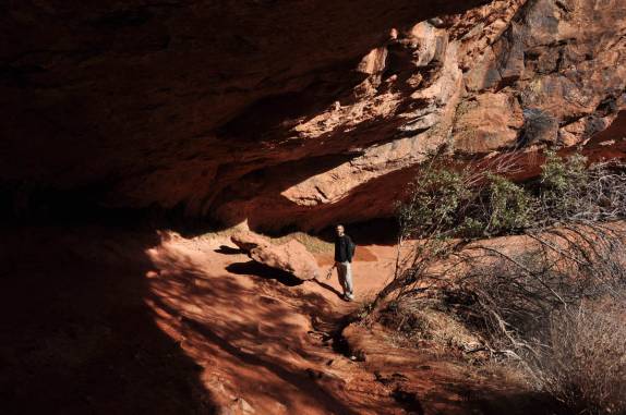 Reentrância na rocha ao lado de trilha no Zion National Park, em Utah, nos Estados Unidos